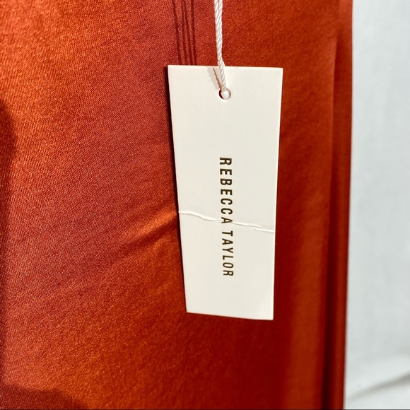 Rebecca Taylor NWT Ruched Top Long Dress Pomodoro Size 16 - Picture 15 of 16